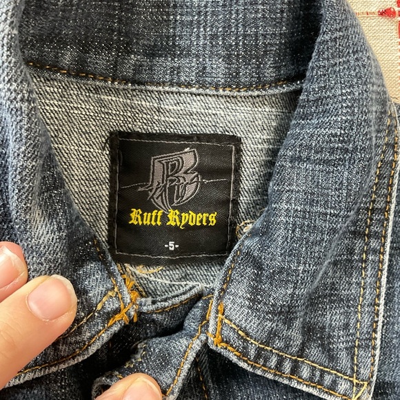Vintage Ruff Ryders Childrens Jean Jacket Size 5 Denim Coat DMX Hip Hop Unisex - Picture 4 of 8